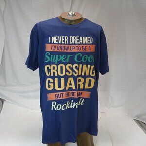 Super Cool School Crossing Guard T-shirt Print Men's Size XL Blue Cotton